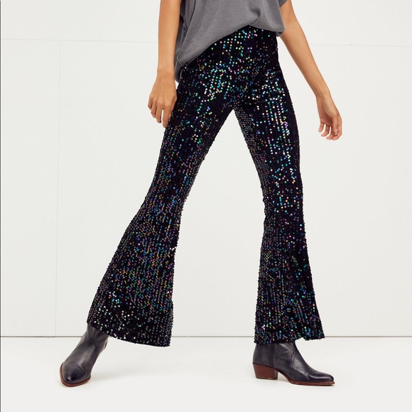 Nwt Free People Sequin Slim Pull On 